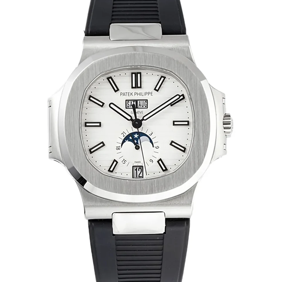 Nautilus 57261A-010 White Dial in Rubber Strap