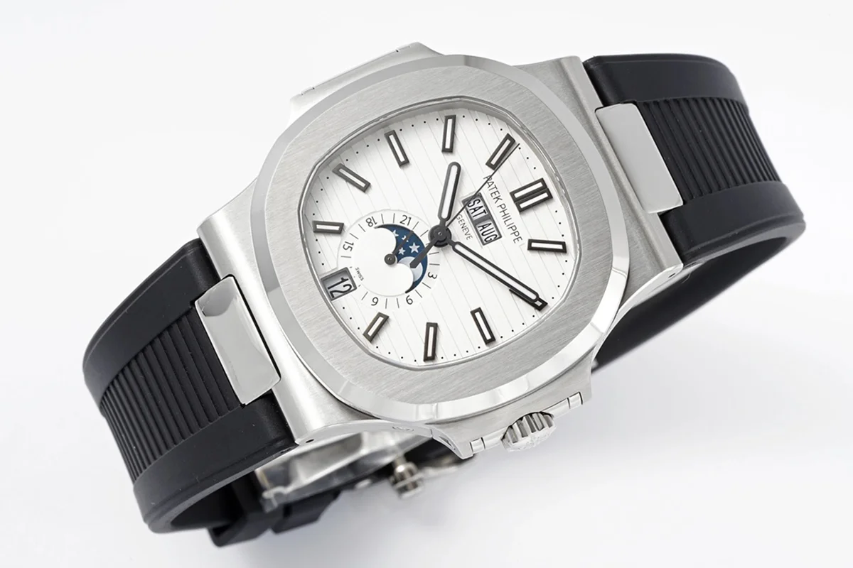 Nautilus 57261A-010 White Dial in Rubber Strap