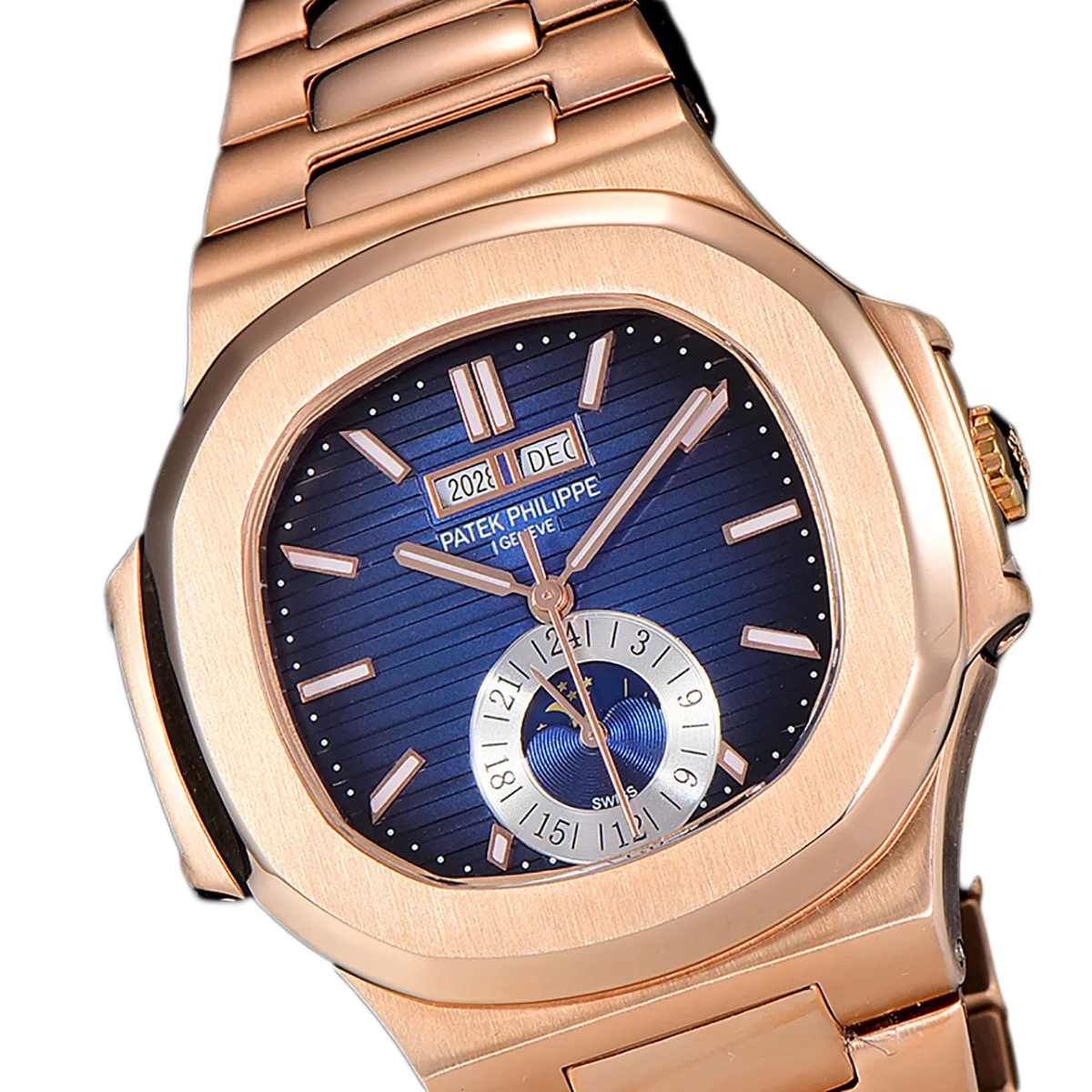Nautilus Chronograph 5980/1R Blue Dial in Rose Gold