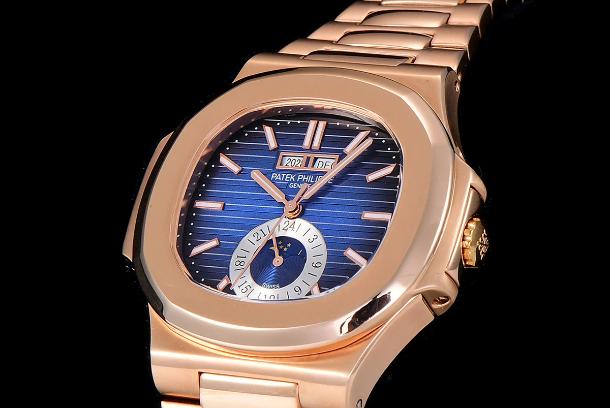Nautilus Chronograph 5980/1R Blue Dial in Rose Gold