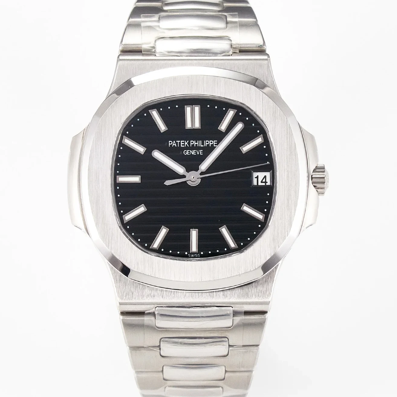 Nautilus Jumbo 5711 JJF 1:1 Best Edition Black Textured Dial On SS Bracelet A324 V3