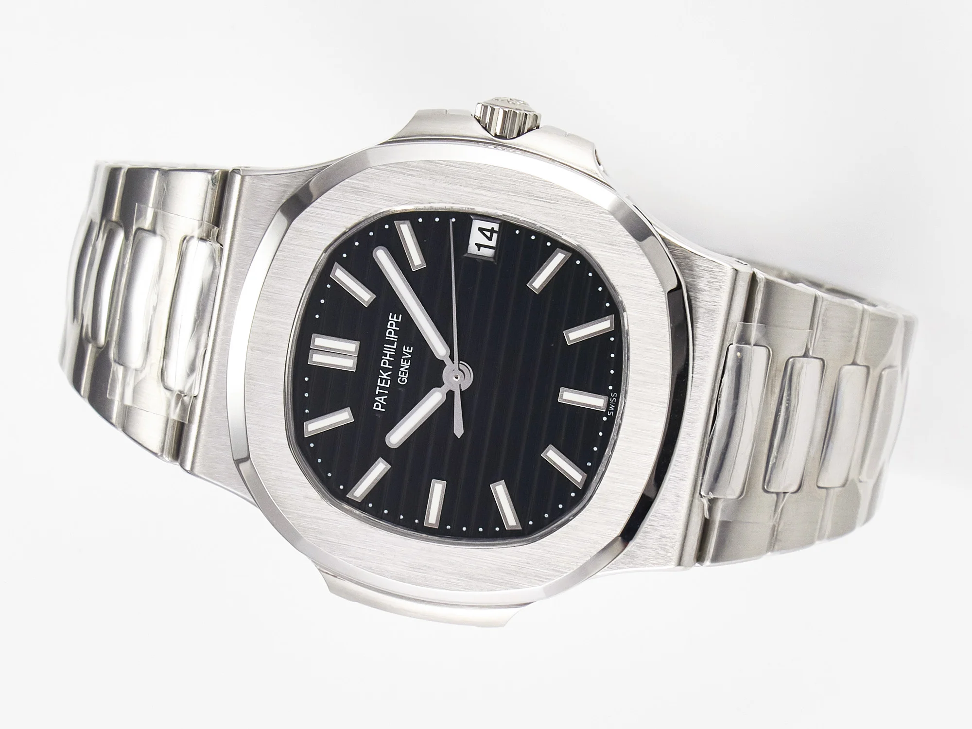 Nautilus Jumbo 5711 JJF 1:1 Best Edition Black Textured Dial On SS Bracelet A324 V3