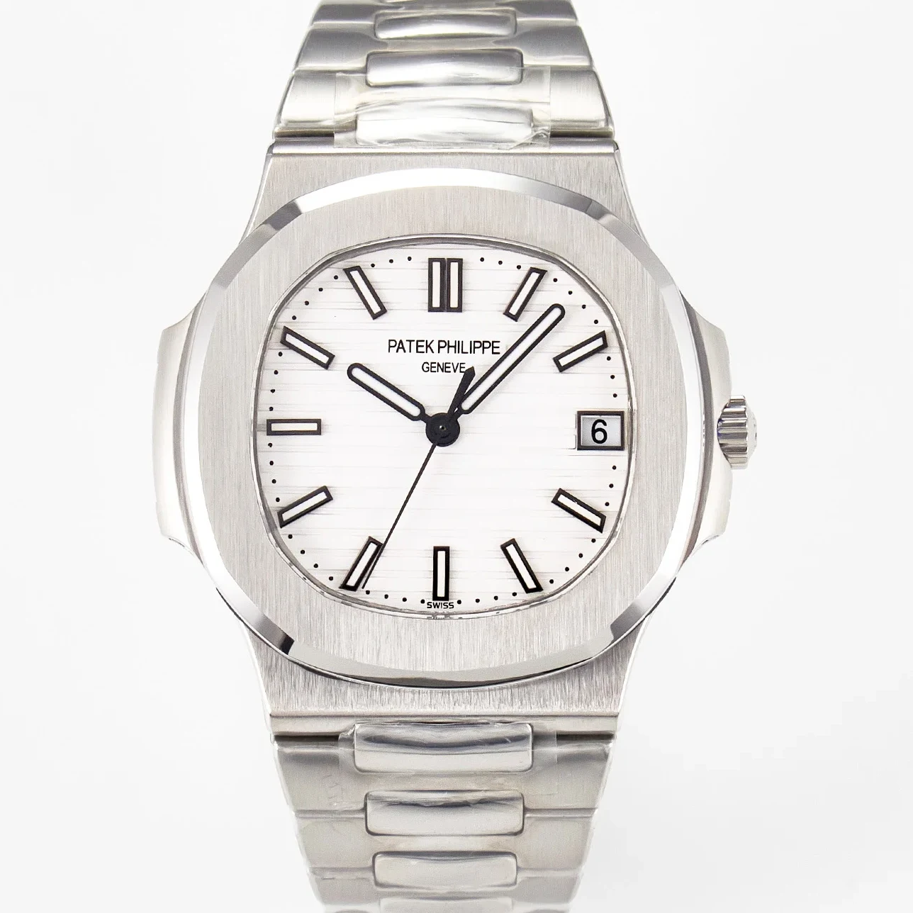 Nautilus Jumbo 5711 JJF 1:1 Best Edition White Textured Dial On SS Bracelet A324 V3