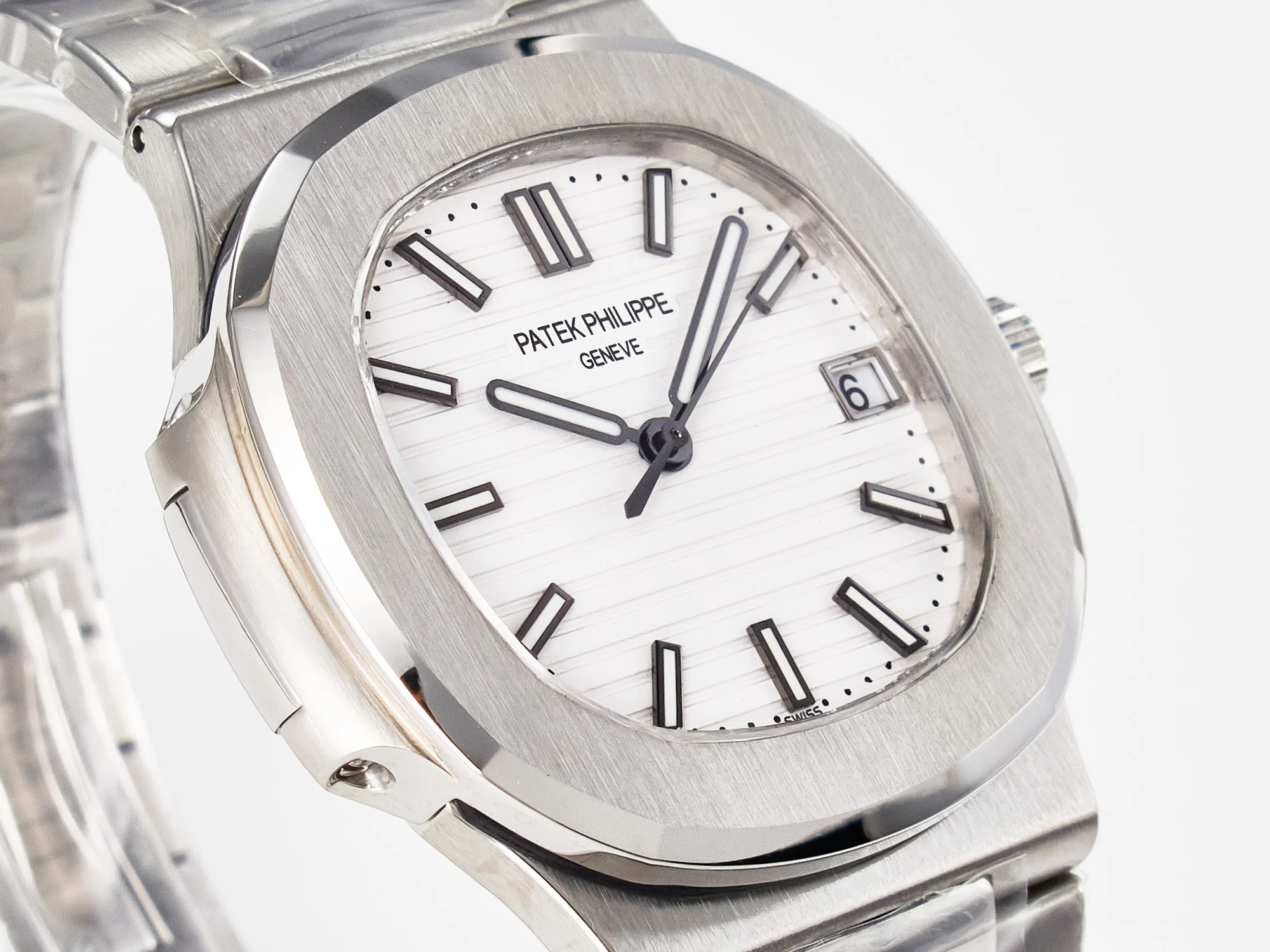 Nautilus Jumbo 5711 JJF 1:1 Best Edition White Textured Dial On SS Bracelet A324 V3