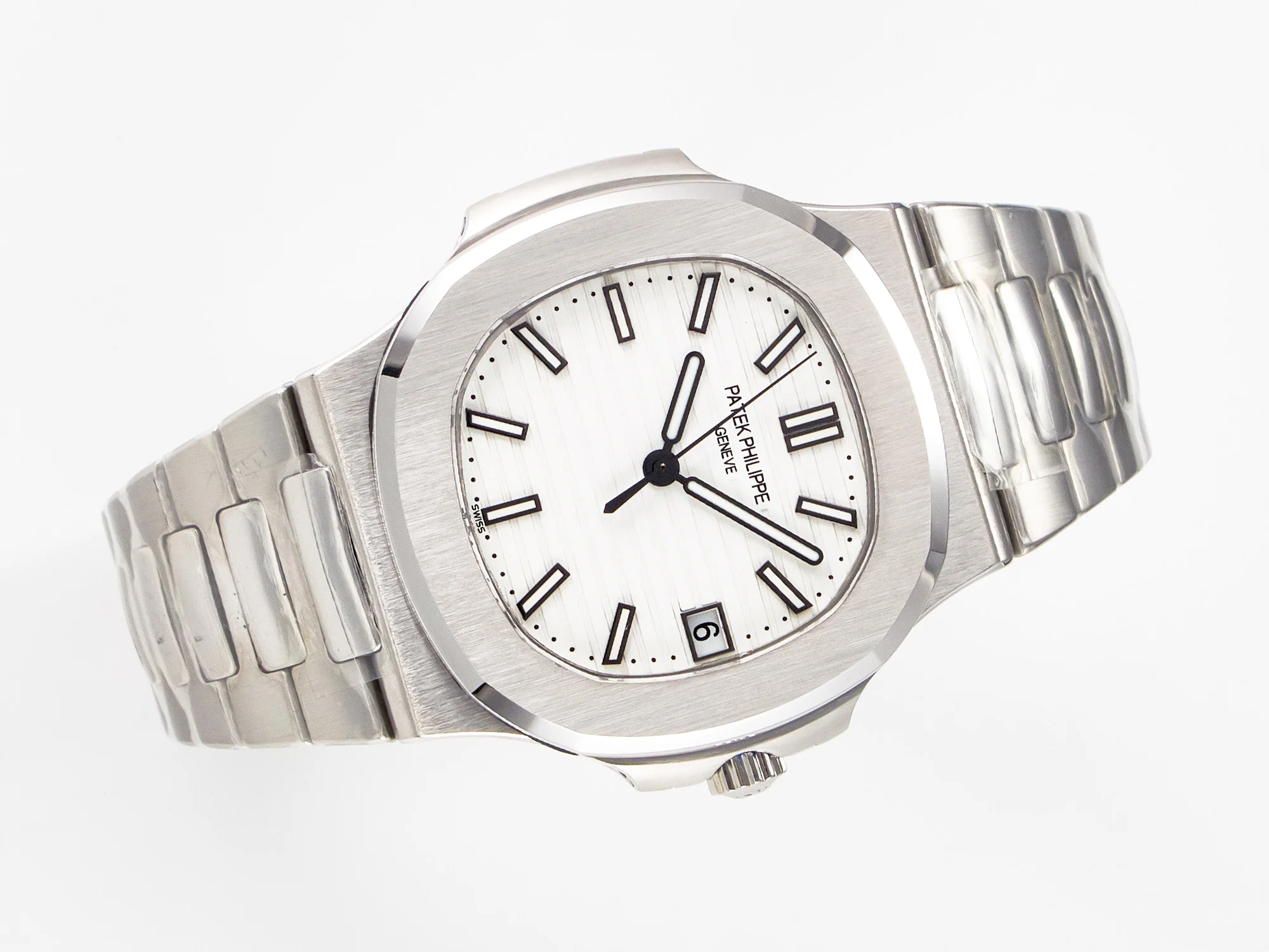Nautilus Jumbo 5711 JJF 1:1 Best Edition White Textured Dial On SS Bracelet A324 V3