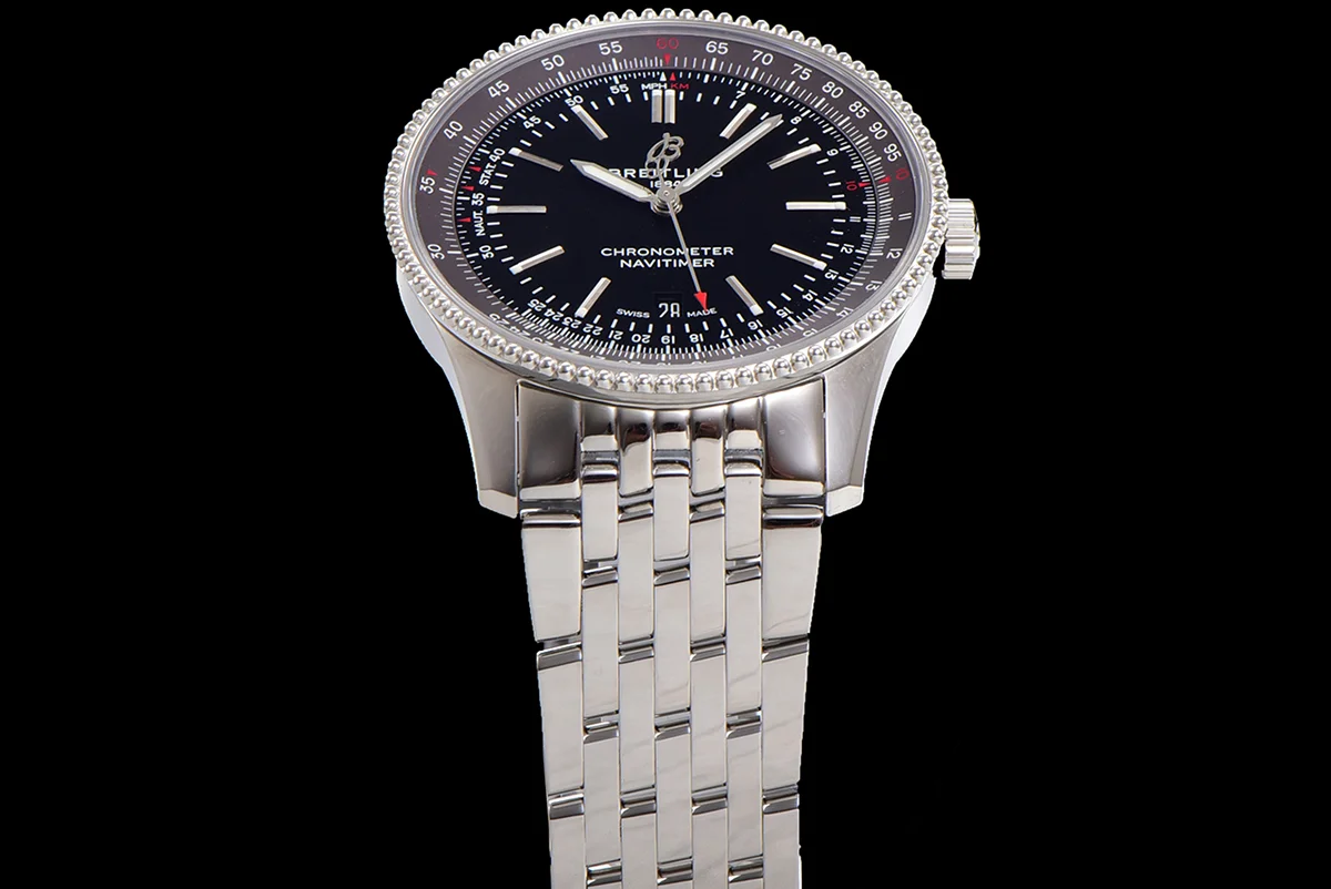 Navitimer Automatic 41 Black Dial in Steel on Bracelet