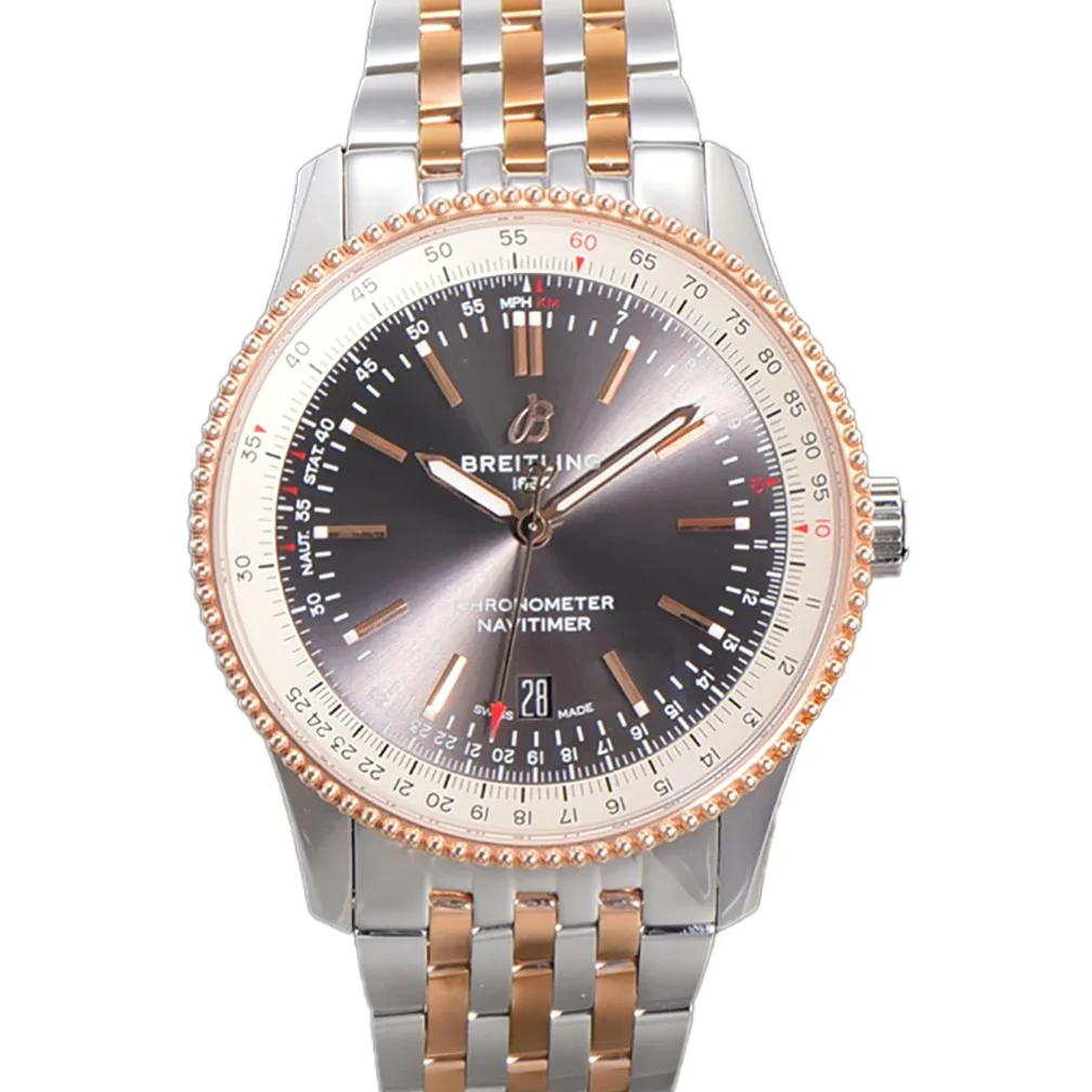 Navitimer Automatic 41 Grey Dial in Steel/Rose Gold on Bracelet