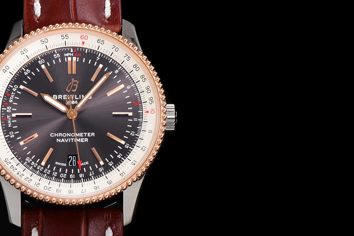 Navitimer Automatic 41 Slate Grey and White Dial in Steel/Rose Gold