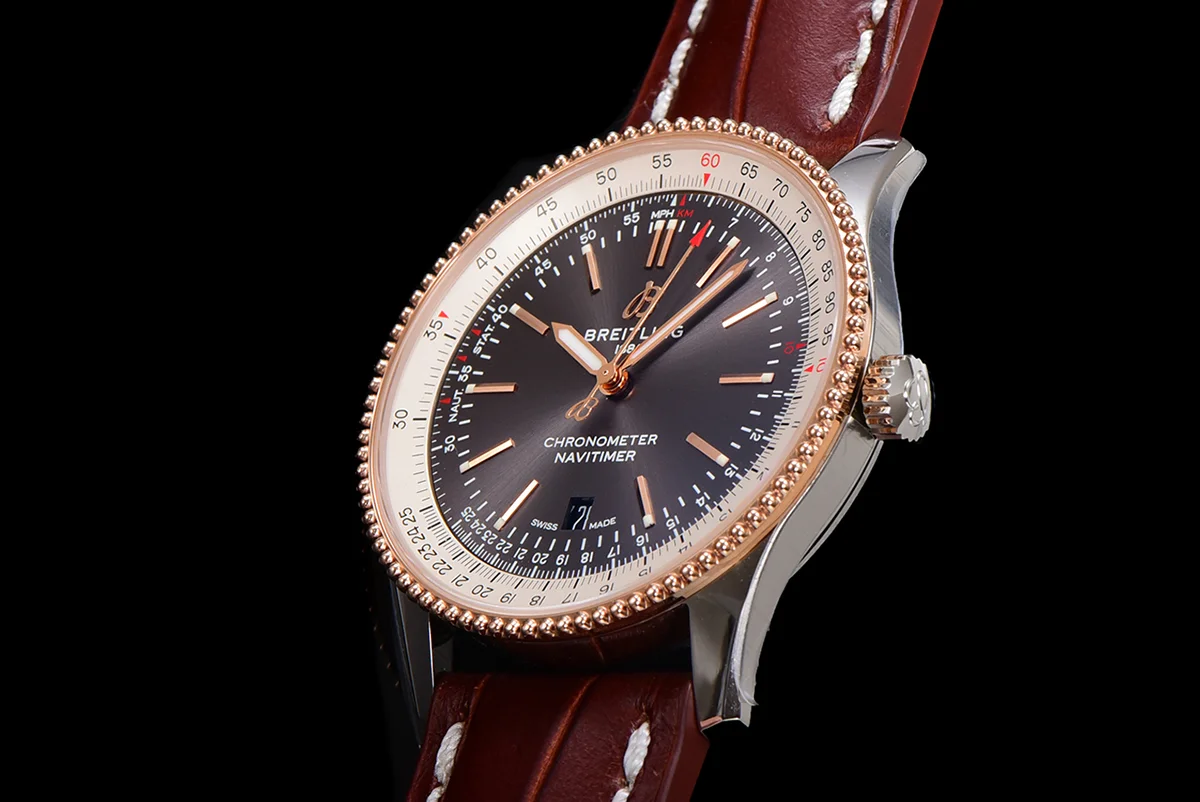 Navitimer Automatic 41 Slate Grey and White Dial in Steel/Rose Gold