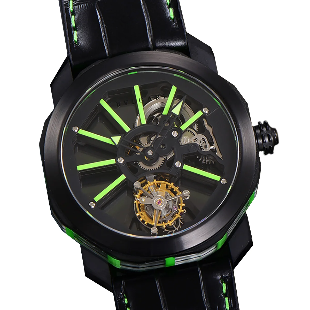 Octo Roma Watch with Green Markers