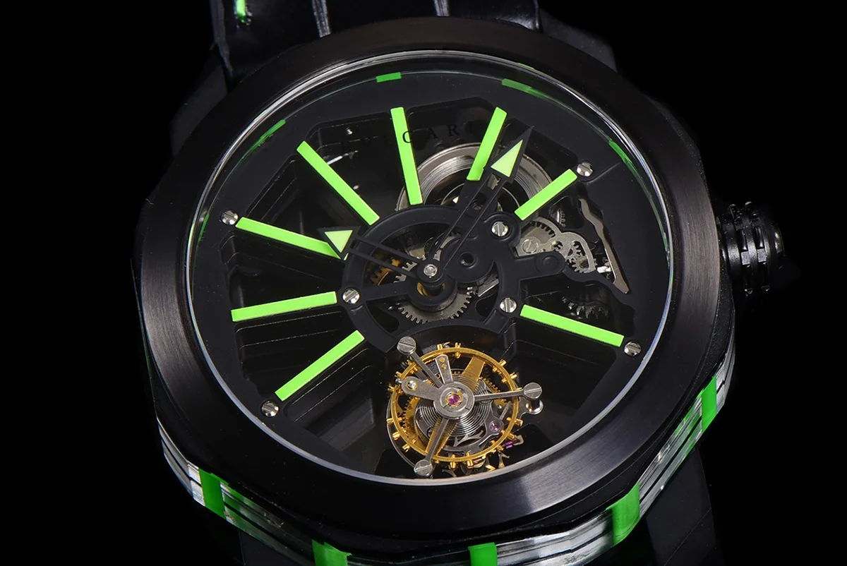 Octo Roma Watch with Green Markers