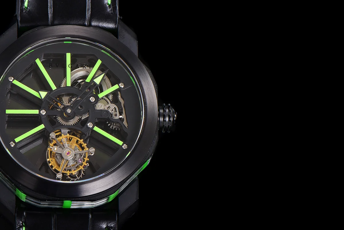 Octo Roma Watch with Green Markers