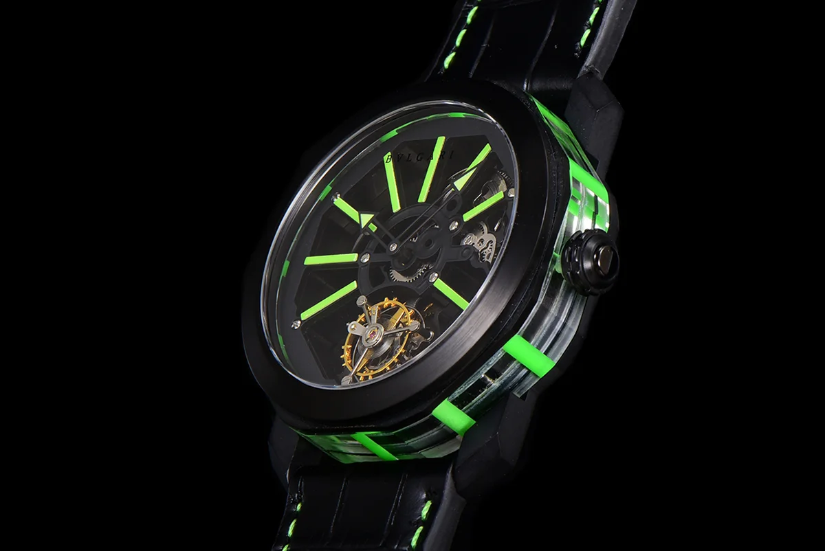 Octo Roma Watch with Green Markers