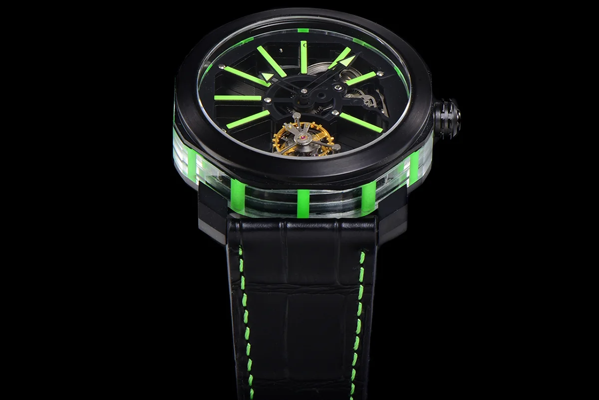 Octo Roma Watch with Green Markers