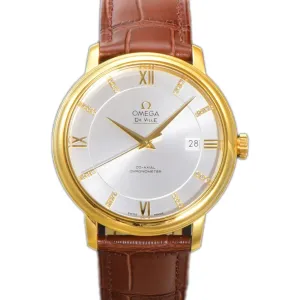 Omega De Ville Prestige Co‑Axial Master Chronometer 40mm Silver Dial in Yellow Gold