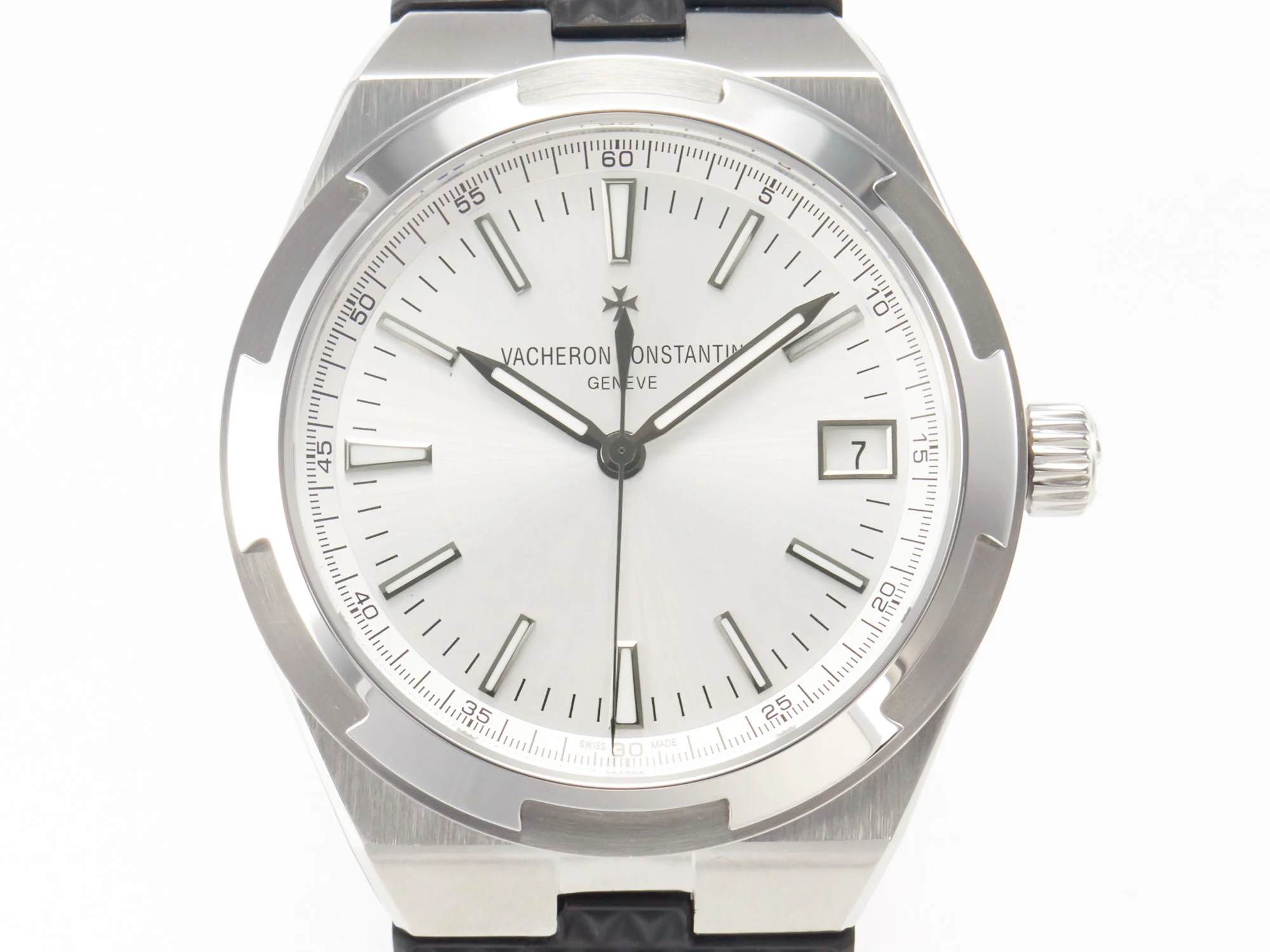 Overseas 4500V SS MKSF 1:1 Best Edition White Dial on Black Rubber Strap A5100