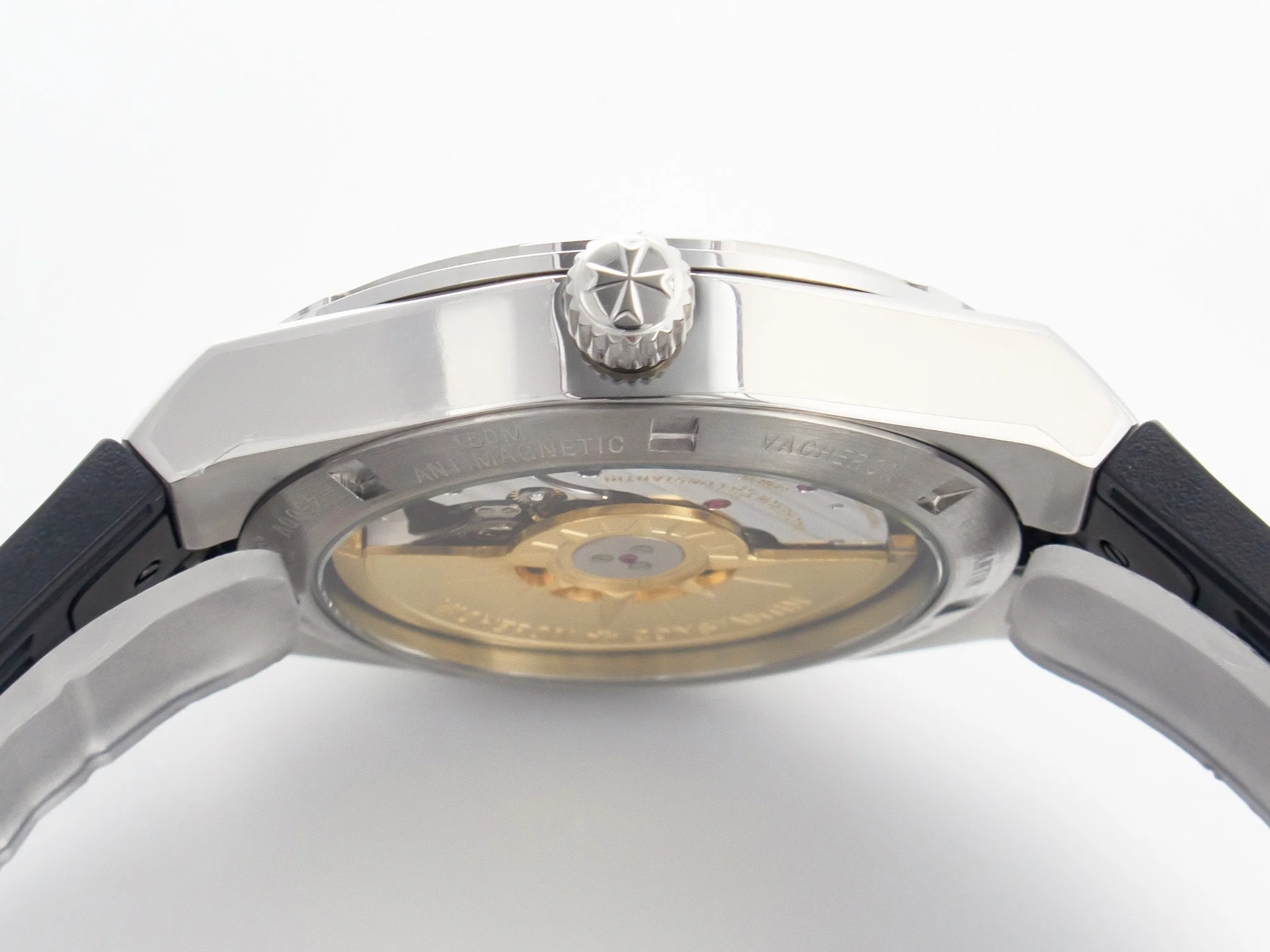 Overseas 4500V SS MKSF 1:1 Best Edition White Dial on Black Rubber Strap A5100