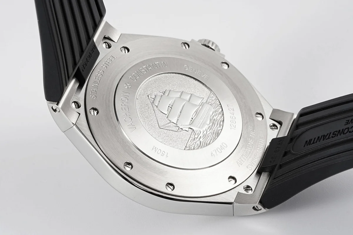 Overseas Automatic 47040 Grey Dial in Steel on Rubber Strap