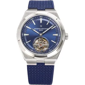 Overseas Tourbillion in Blue Rubber Strap