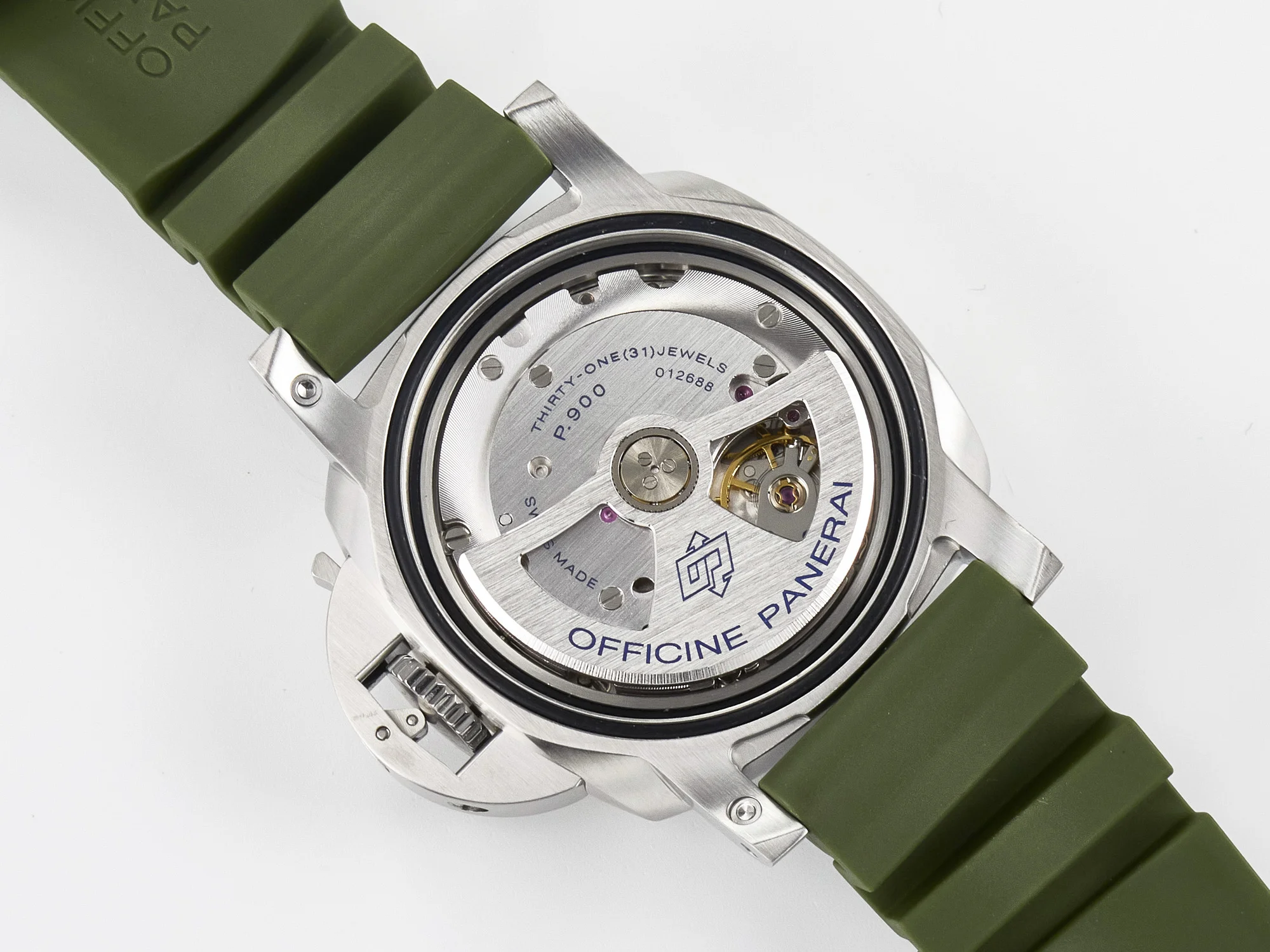 PAM1055 Luminor Submersible 42mm Verde Militare VSF 1:1 Best Edition on Green Rubber Strap P.900 Clone