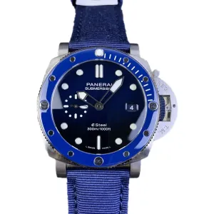 PAM1289 Submersible QuarantaQuattro Esteel™ Blue Profondo 44mm