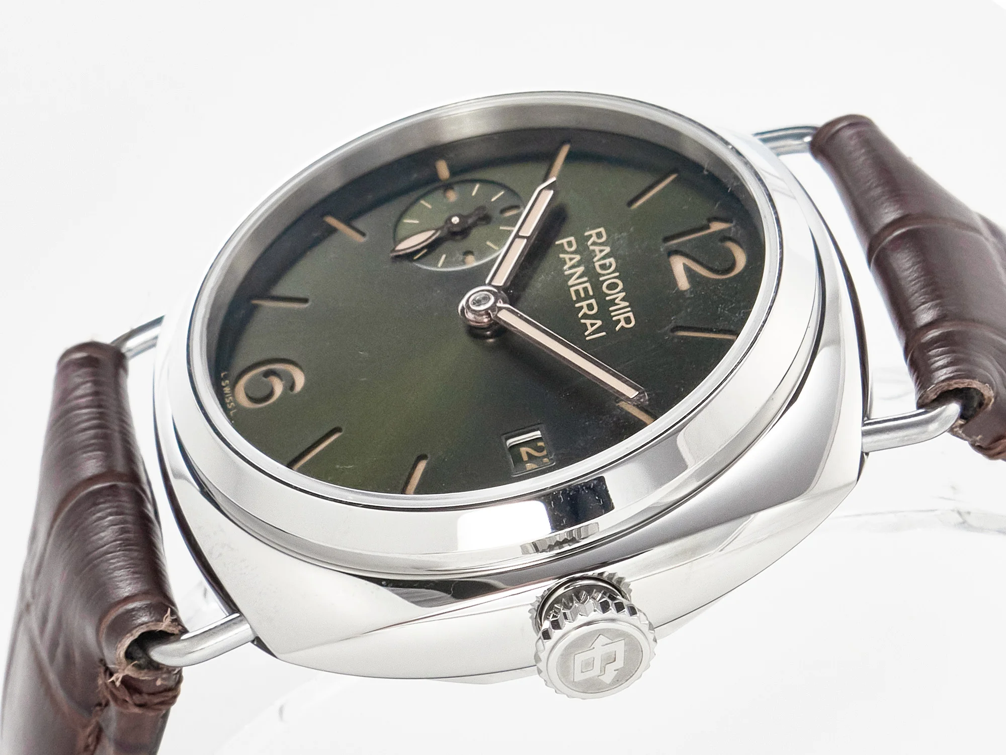 PAM1386 Radiomir 40mm TTF 1:1 Best Edition Green Dial on Brown Leather Strap P900