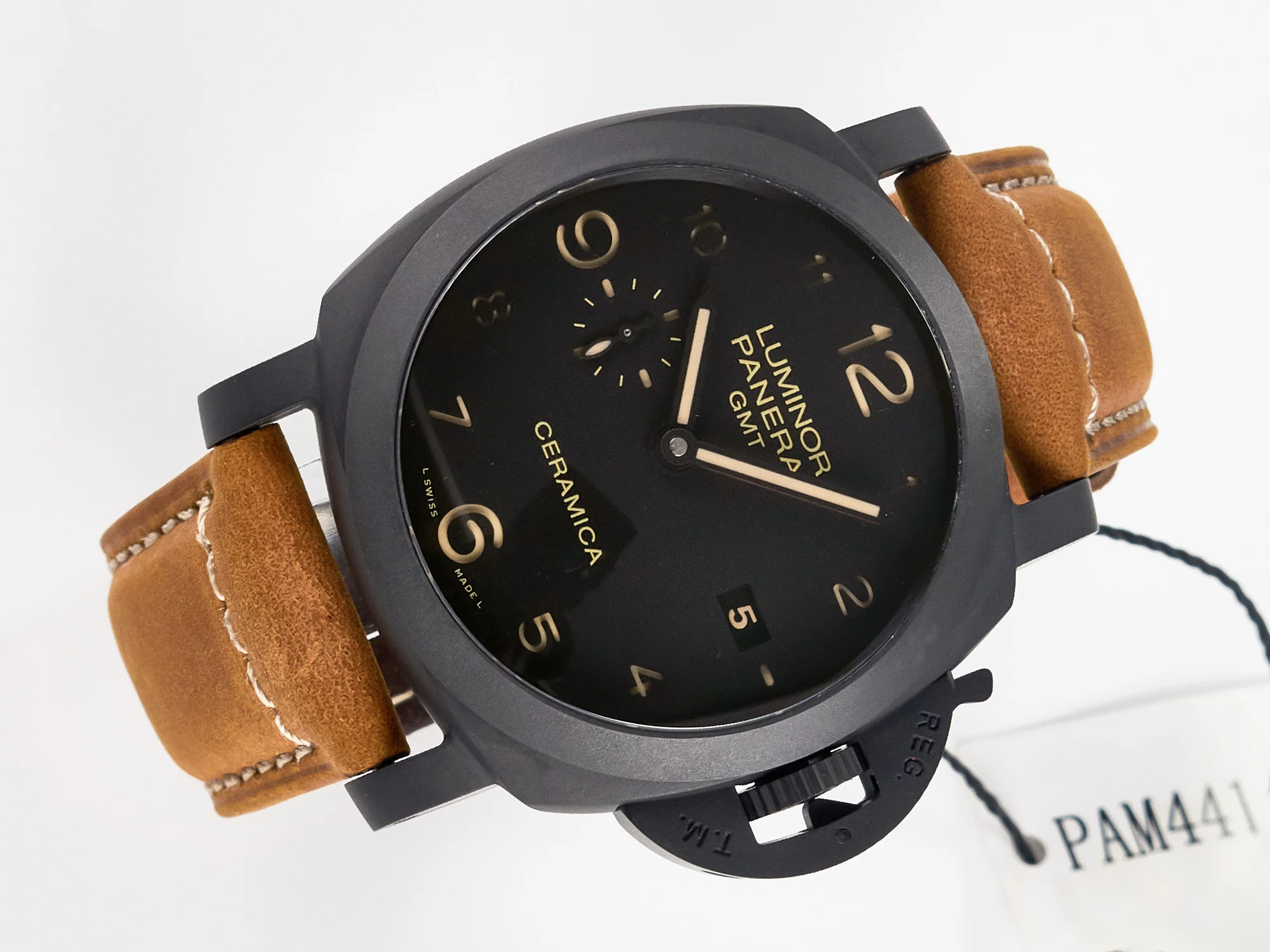 PAM441 Luminor Due VSF Best Edition Black Dial Black Carbon Bezel on Brown Asso Strap AXXXIV