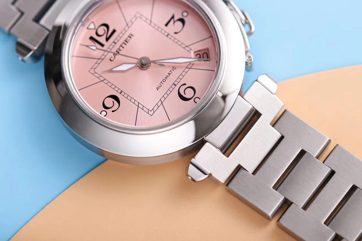 Pasha de Cartier Pink Dial 35mm in Bracelet