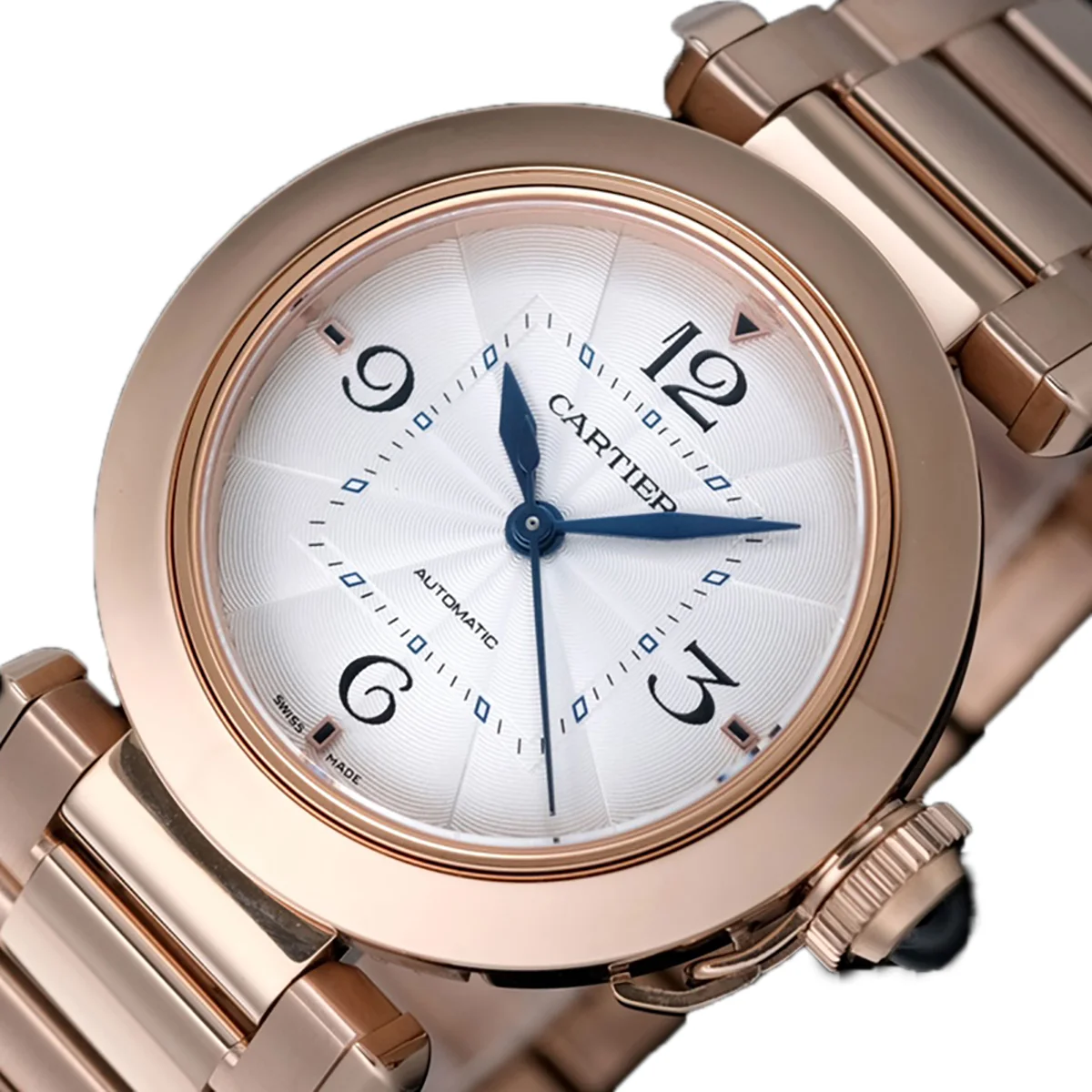 Pasha de Cartier White Dial 35mm in Rose Gold