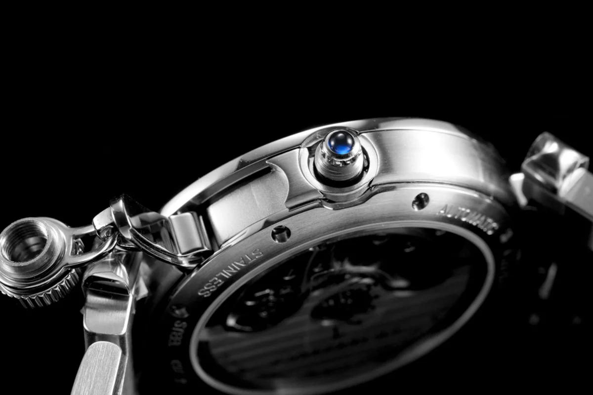 Pasha de Cartier White Dial 35mm with Diamond Bezel in Steel