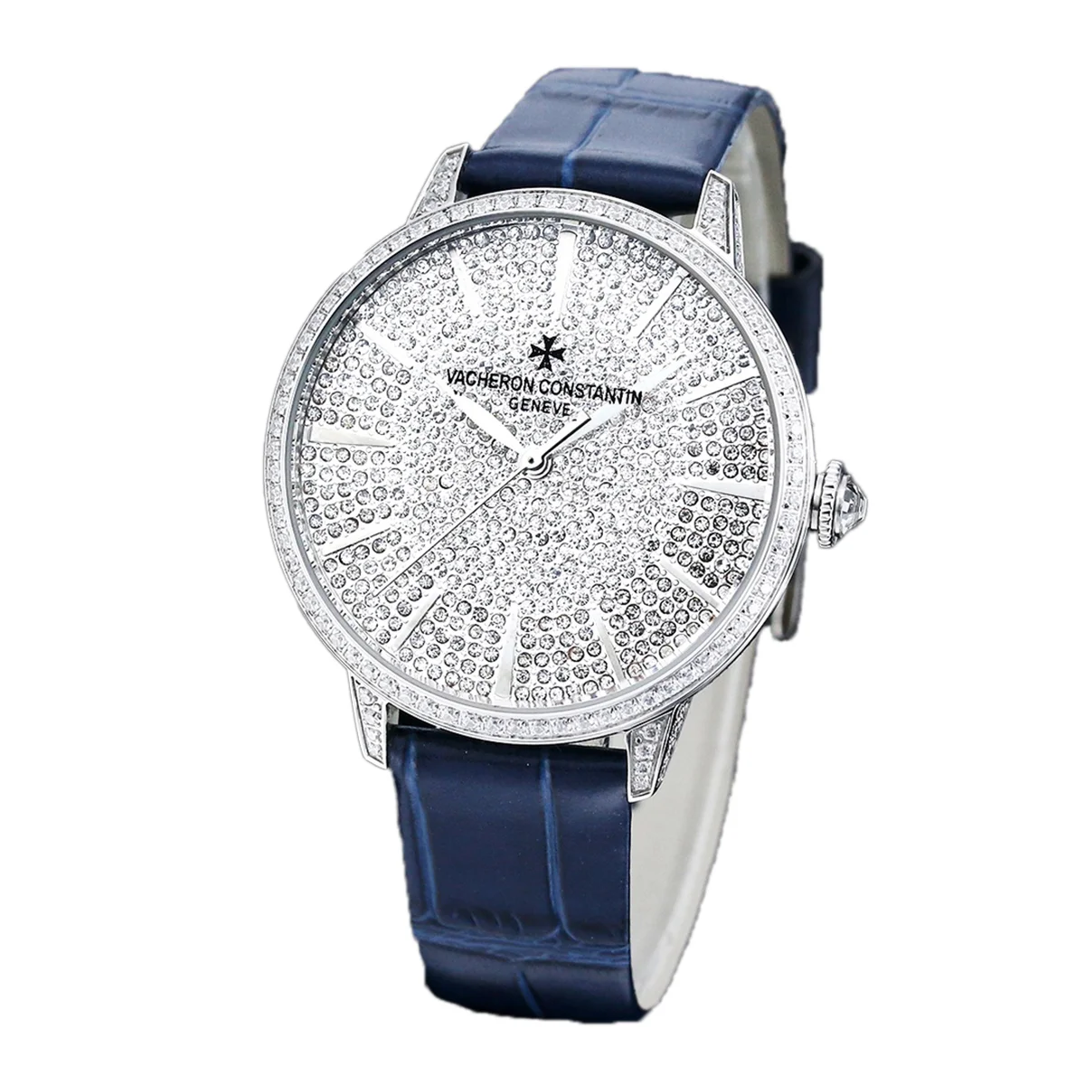 Patrimony Self-Winding Jewellery Diamond Paved Dial in White Gold