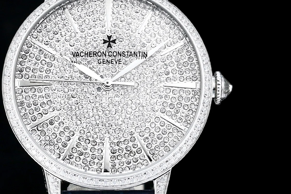 Patrimony Self-Winding Jewellery Diamond Paved Dial in White Gold