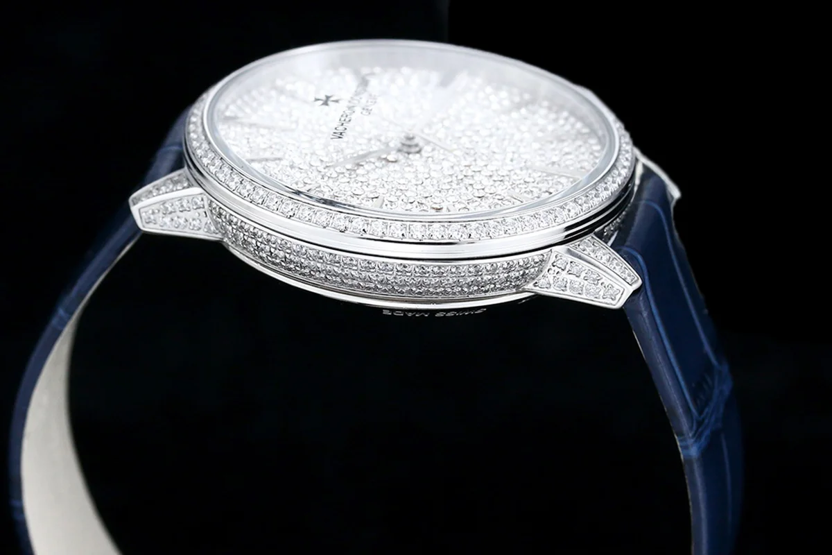 Patrimony Self-Winding Jewellery Diamond Paved Dial in White Gold