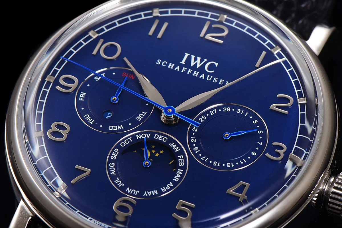 Portofino Perpetual Calendar IW3446 Blue Dial in Steel