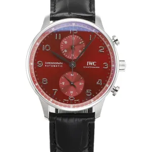 Portugieser Chronograph IW371616 Red Dial in Steel