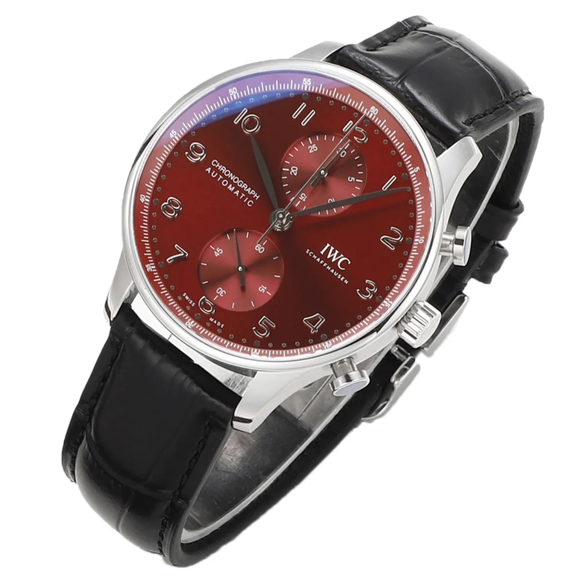 Portugieser Chronograph IW371616 Red Dial in Steel