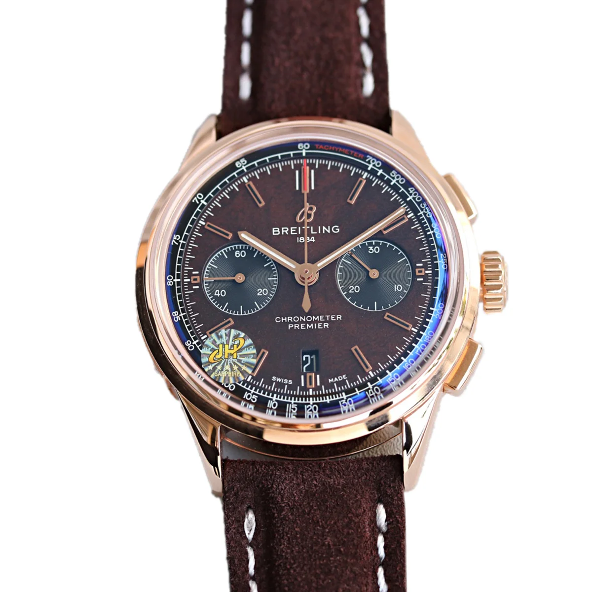 Premier B01 Chronograph 42 Bentley Centenary Brown Dial in Red Gold Ref. RB01181A1Q1X1