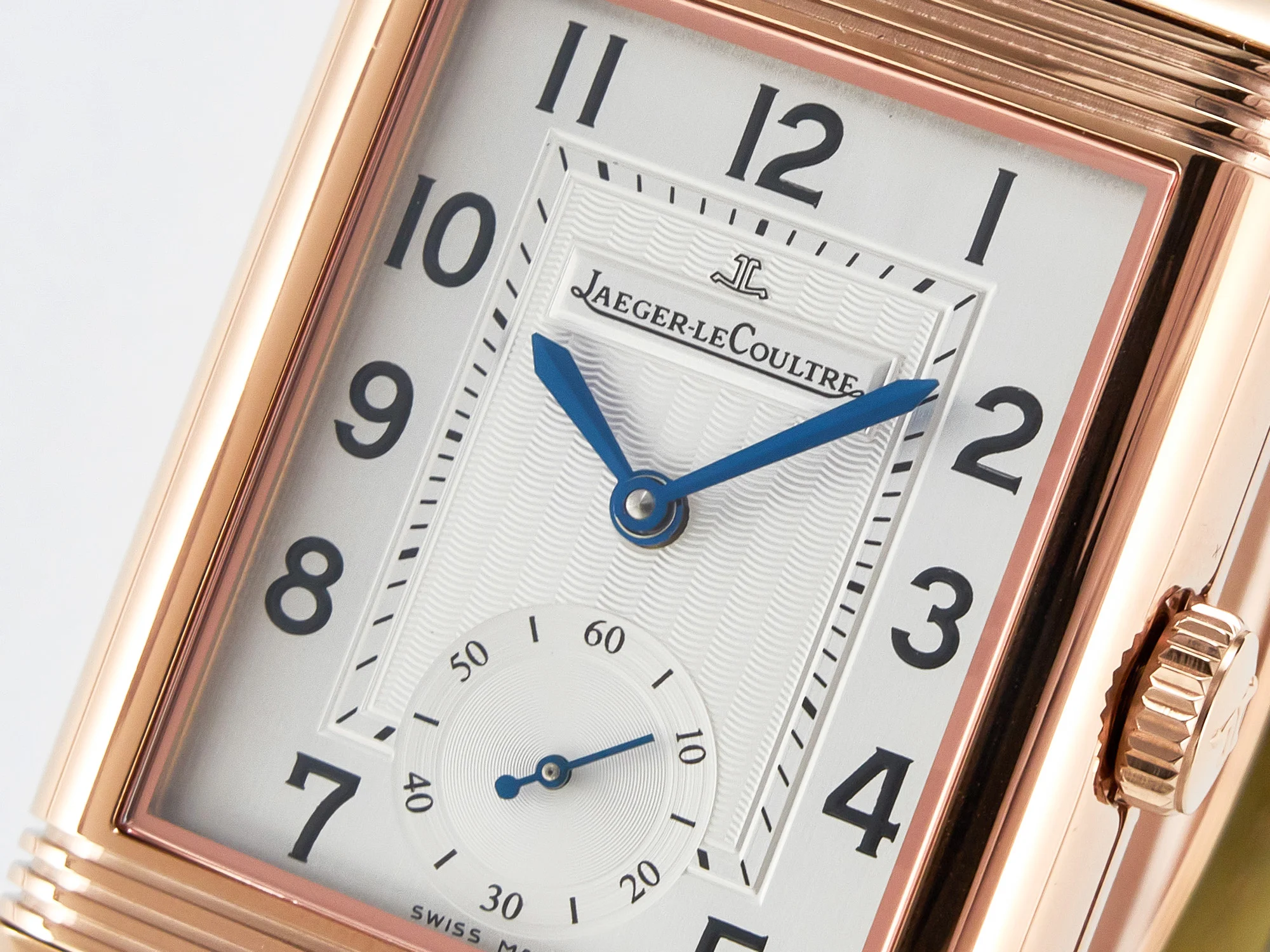 Reverso Classic Duoface Small Seconds RG MGF Best Edition White Textured Dial on Black Leather Strap A854A