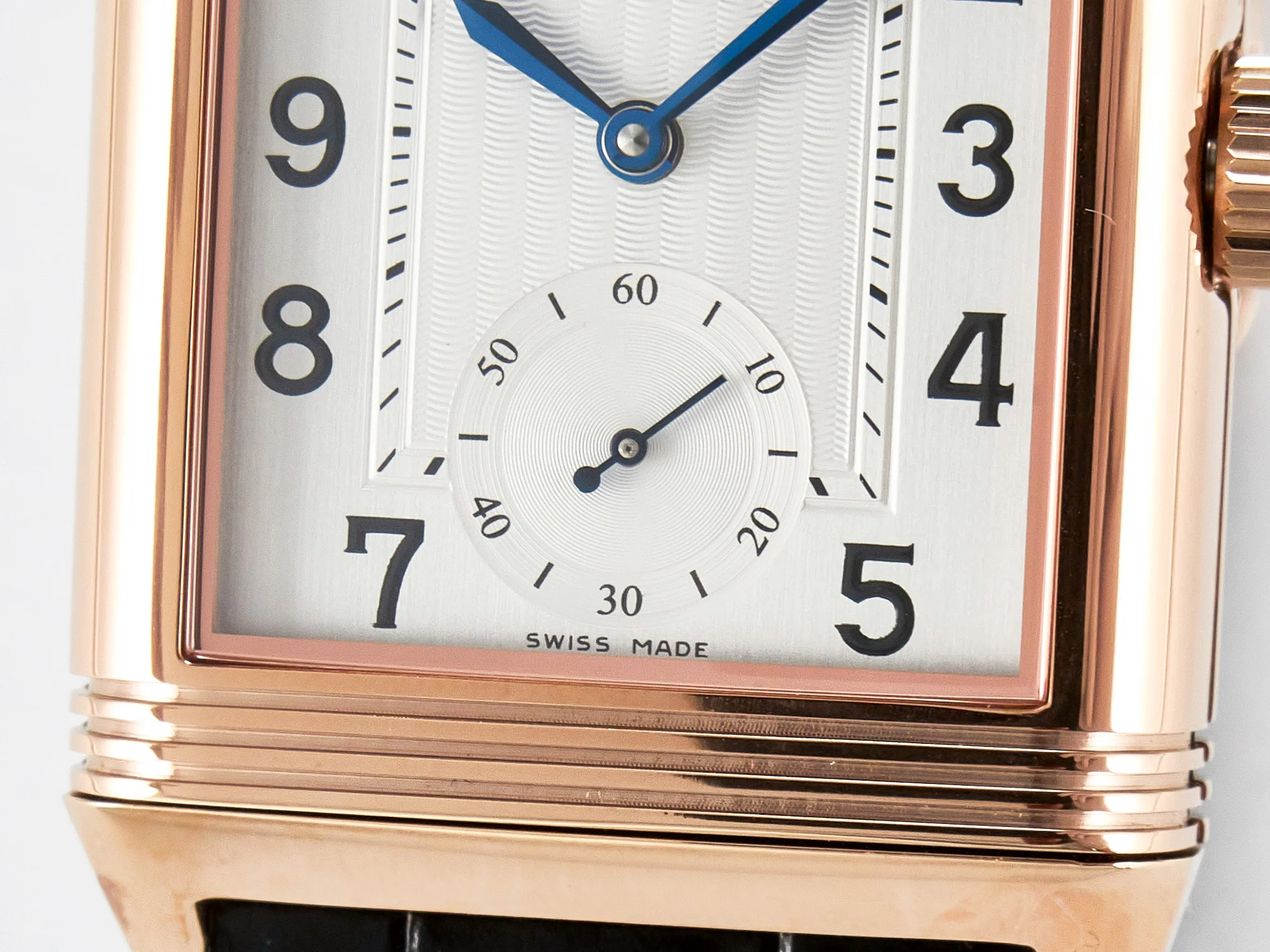 Reverso Classic Duoface Small Seconds RG MGF Best Edition White Textured Dial on Black Leather Strap A854A