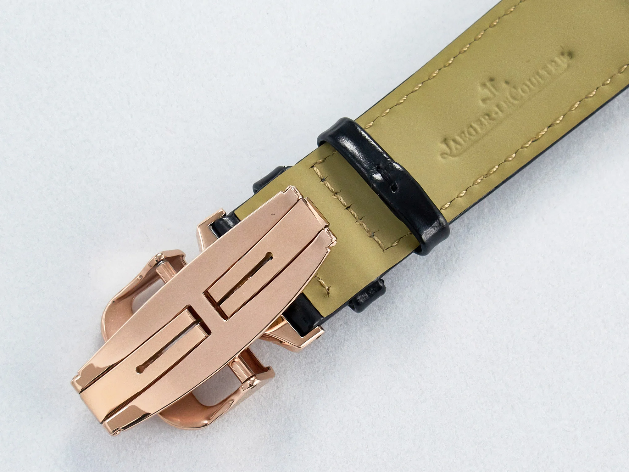 Reverso Classic Duoface Small Seconds RG MGF Best Edition White Textured Dial on Black Leather Strap A854A
