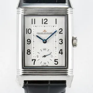 Reverso Classic Duoface Small Seconds SS MGF Best Edition White Guilloché Dial on Black Leather Strap A854A