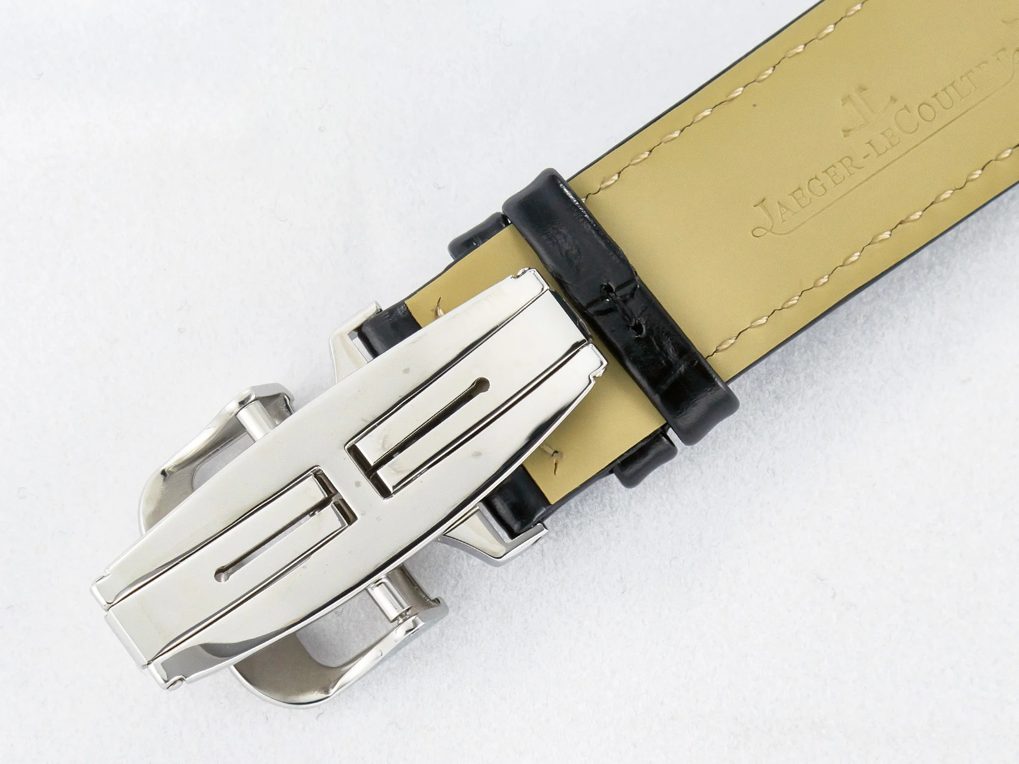 Reverso Classic Duoface Small Seconds SS MGF Best Edition White Guilloché Dial on Black Leather Strap A854A