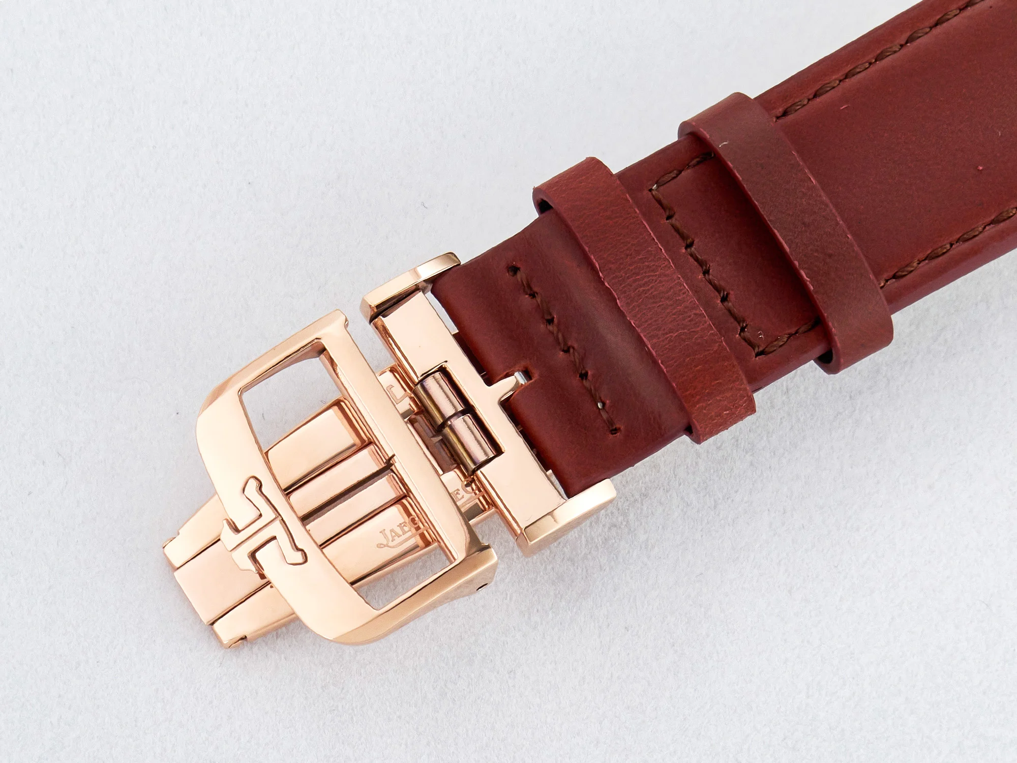 Reverso Tribute Duoface Small Seconds RG MGF Best Edition Black Dial on Red Leather Strap A854A