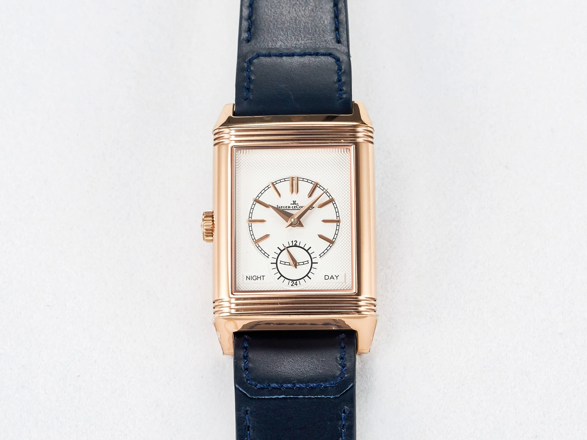 Reverso Tribute Duoface Small Seconds RG MGF Best Edition Blue Dial on Blue Leather Strap A854A