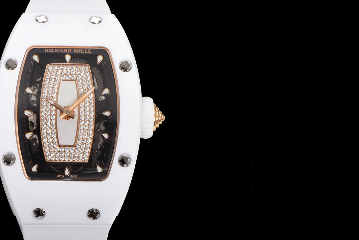 RM 007 Automatic Ladies White Ceramic White Lips