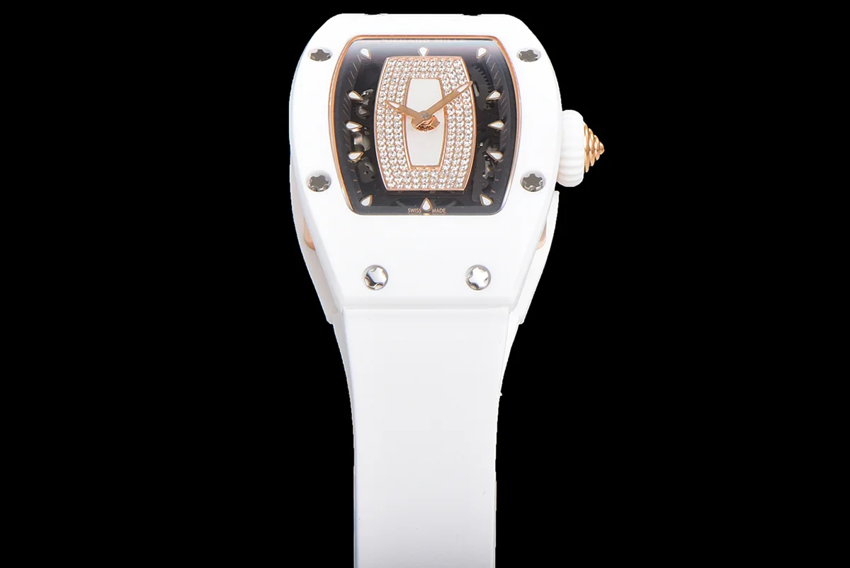 RM 007 Automatic Ladies White Ceramic White Lips