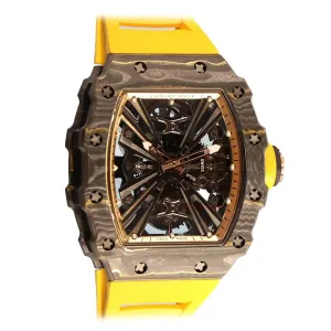 RM 012-01 Tourbillon NTPT Carbon on Yellow Rubber Strap