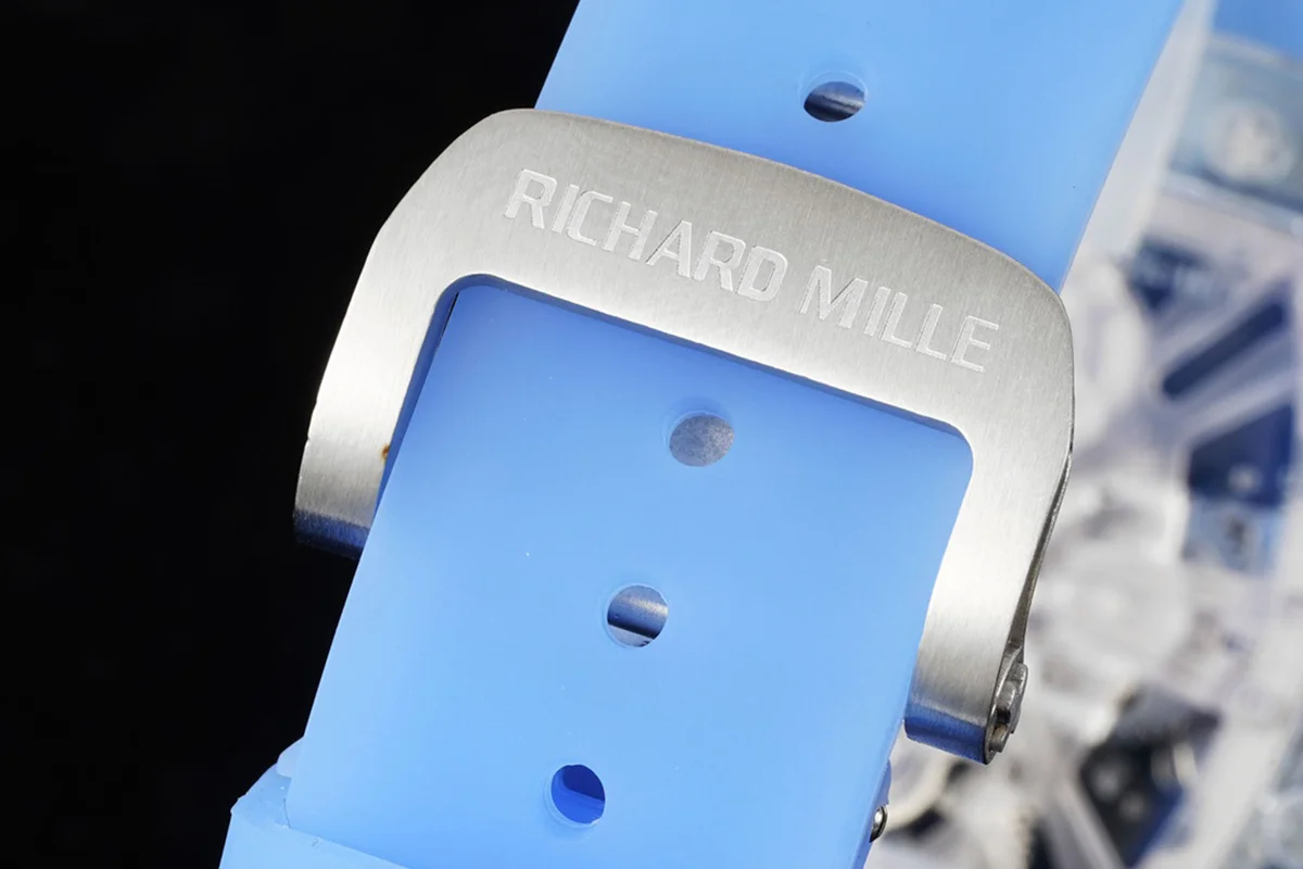 RM 012-01 Tourbillon Sapphire on Blue Rubber Strap