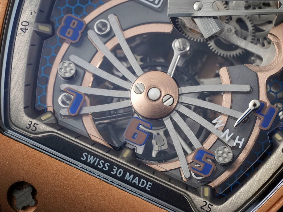 RM 021-01 Tourbillon Aerodyne in Rose Gold on Black Rubber Strap