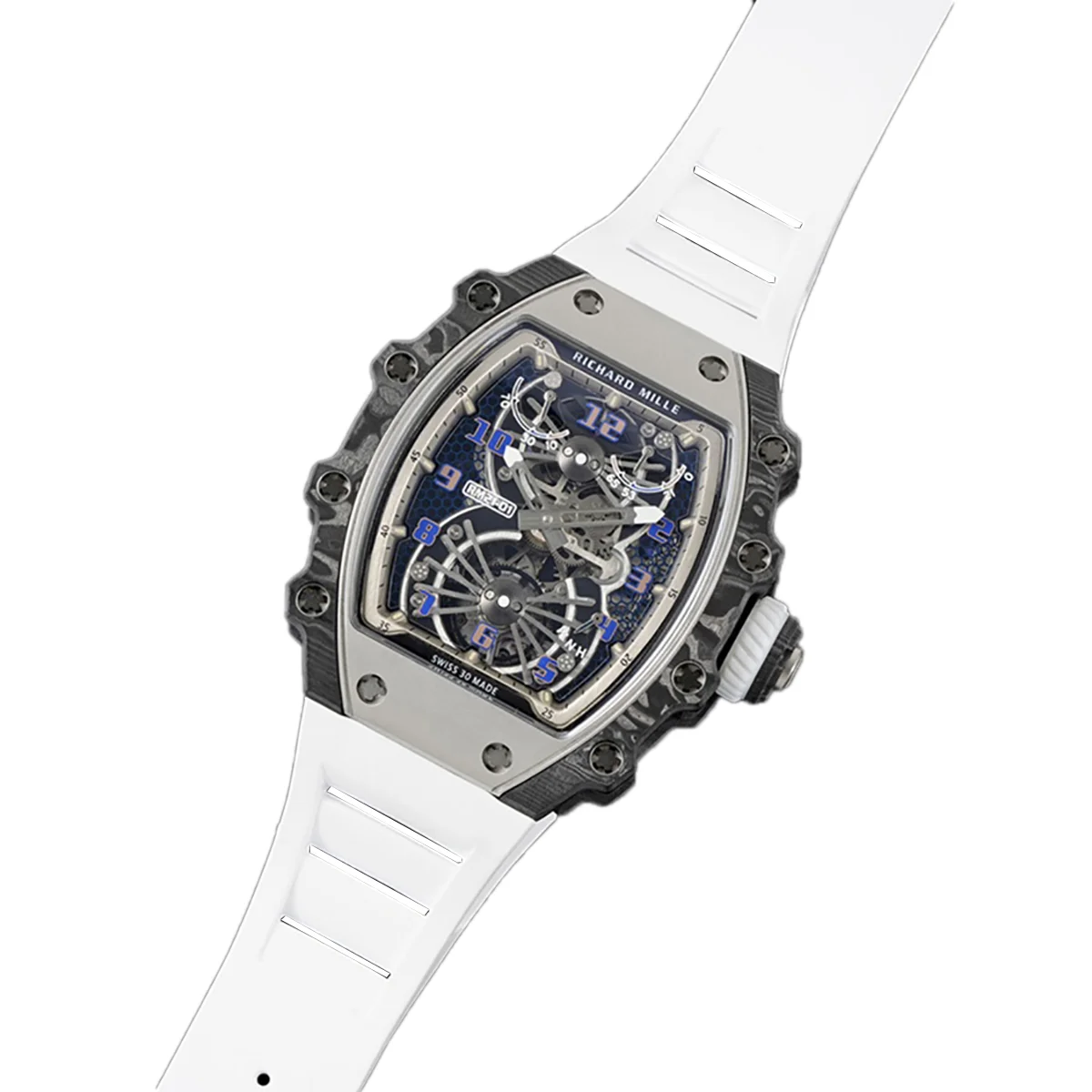 RM 021-01 Tourbillon Aerodyne on White Rubber Strap